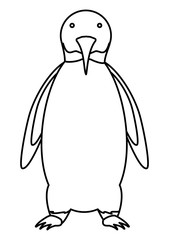 Cute penguin icon over white background, vector illustration