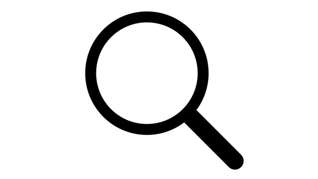 Magnifying glass search icon black
