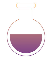 chemical flask icon over white background, colorful design. vector illustration