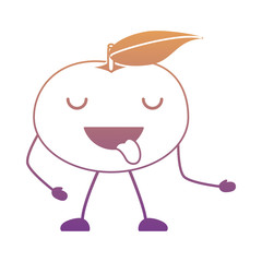 kawaii mandarine showing the tongue icon over white background, colorful design. vector illustration