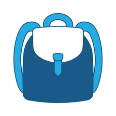 Obraz premium school backpack icon over white background, blue shading design. vector illustration