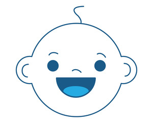 cute baby face icon over white background, vector illustration