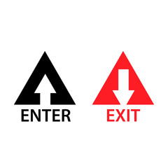 Exit and enter vector icons. Flat design - obrazy, fototapety, plakaty