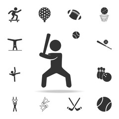 baseball player icon. Detailed set of athletes and accessories icons. Premium quality graphic design. One of the collection icons for websites, web design, mobile app