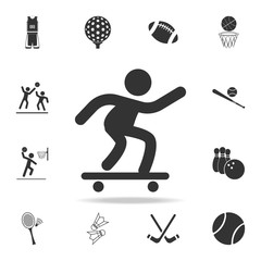 skateboarding Icon. Detailed set of athletes and accessories icons. Premium quality graphic design. One of the collection icons for websites, web design, mobile app