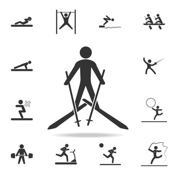 Skiing icon. Detailed set of athletes and accessories icons. Premium quality graphic design. One of the collection icons for websites, web design, mobile app