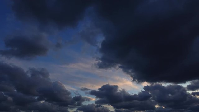 Timelapse of beautiful evening sky. High quality 4k, not birds
