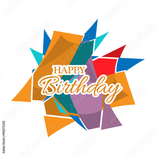 "Happy birthday vector design with abstract colorful ...