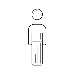 Figure of a person vector line icon isolated on white background. Line icon of a standing figure for infographic, website or app.