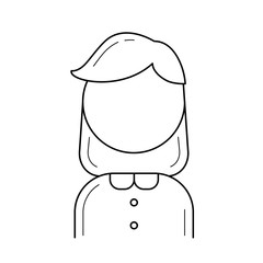 Woman vector line icon isolated on white background. Female person line icon for infographic, website or app.