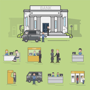 Illustration of bank activities concept