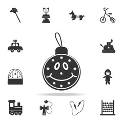 christmas smile ball icon. Detailed set of baby toys icons. Premium quality graphic design. One of the collection icons for websites, web design, mobile app