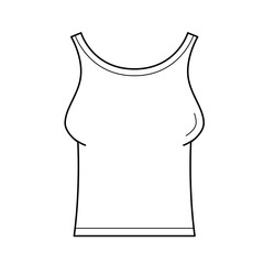 Tank t-shirt vector line icon isolated on white background