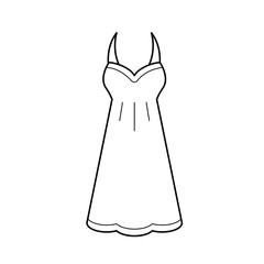 Sundress vector line icon isolated on white background. Dress for summer wear line icon for infographic, website or app.
