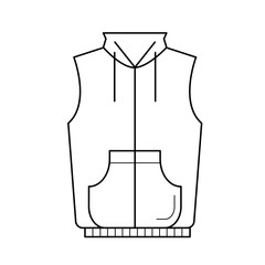 Vest jacket vector line icon isolated on white background. Sleeveless sweater line icon for infographic, website or app.