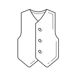 Waistcoat line icon isolated on white background. Vector line icon of suit waistcoat for infographic, website or app.