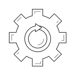 Metal gear vector line icon isolated on white background. Cog wheel line icon for infographic, website or app.