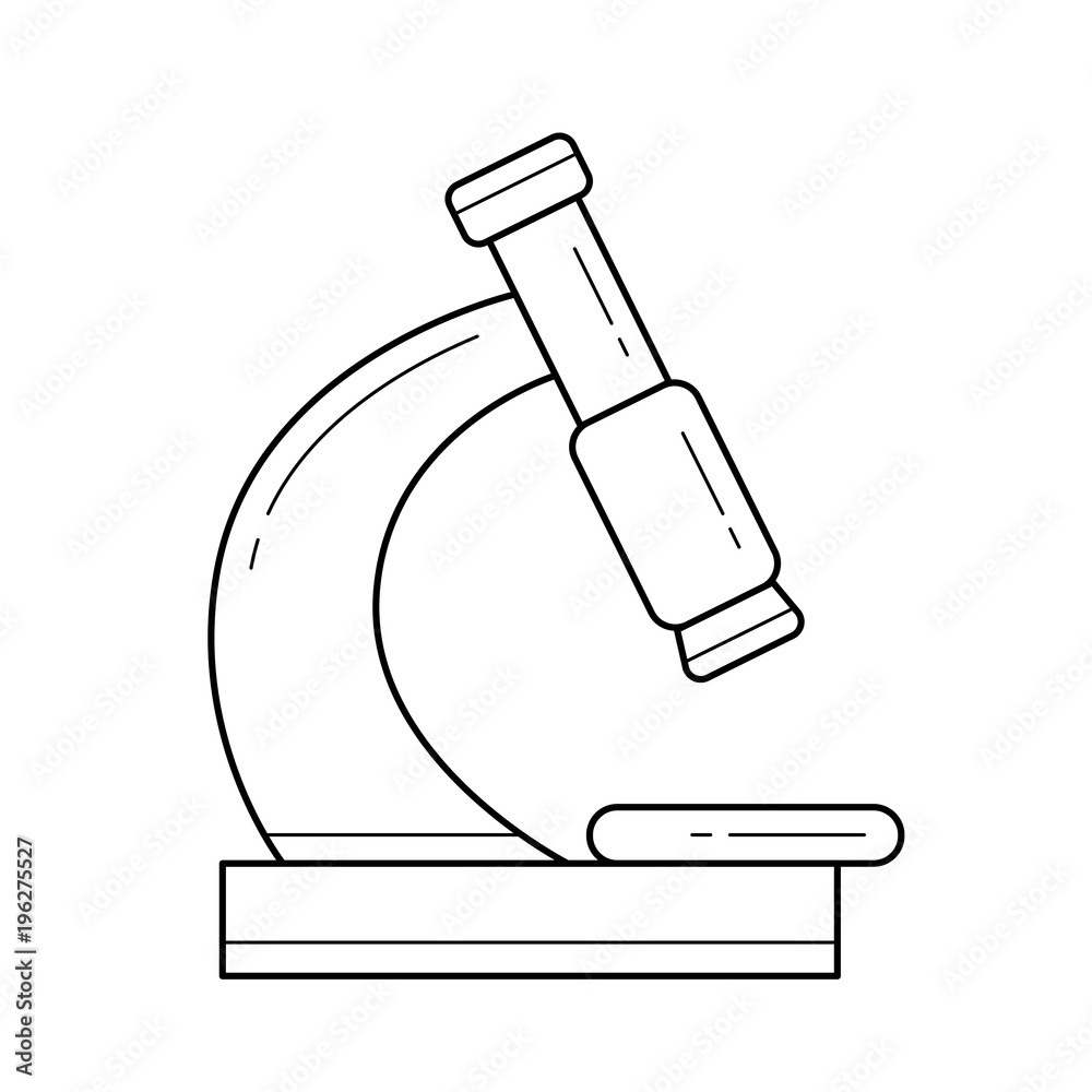 Canvas Prints microscope vector line icon isolated on white background