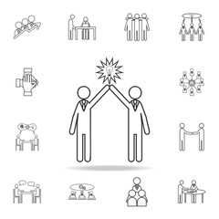 Light bulb people concept of two people icon. Detailed set of team work outline icons. Premium quality graphic design icon. One of the collection icons for websites, web design