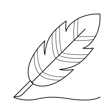 Writing feather line icon isolated on white background