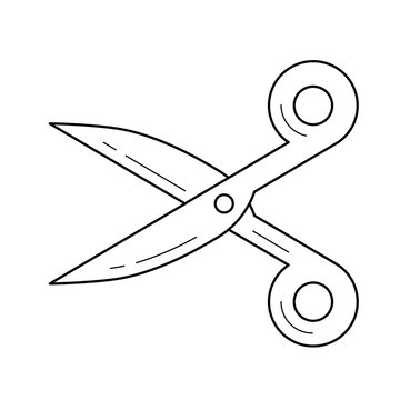 Scissors vector line icon isolated on white background