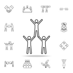 team work lift member of team icon. Detailed set of team work outline icons. Premium quality graphic design icon. One of the collection icons for websites, web design, mobile app