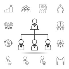 organizational chart line icon. Detailed set of team work outline icons. Premium quality graphic design icon. One of the collection icons for websites, web design, mobile app