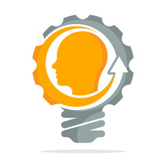 icon logo with the concept of creative thinking process development