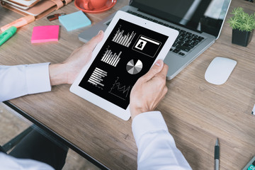 Business man working with digital tablet