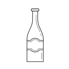 Beer bottle vector line icon isolated on white background