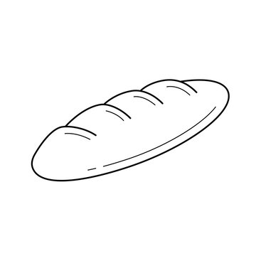 French baguette vector line icon isolated on white background. Bread loaf line icon for infographic, website or app.