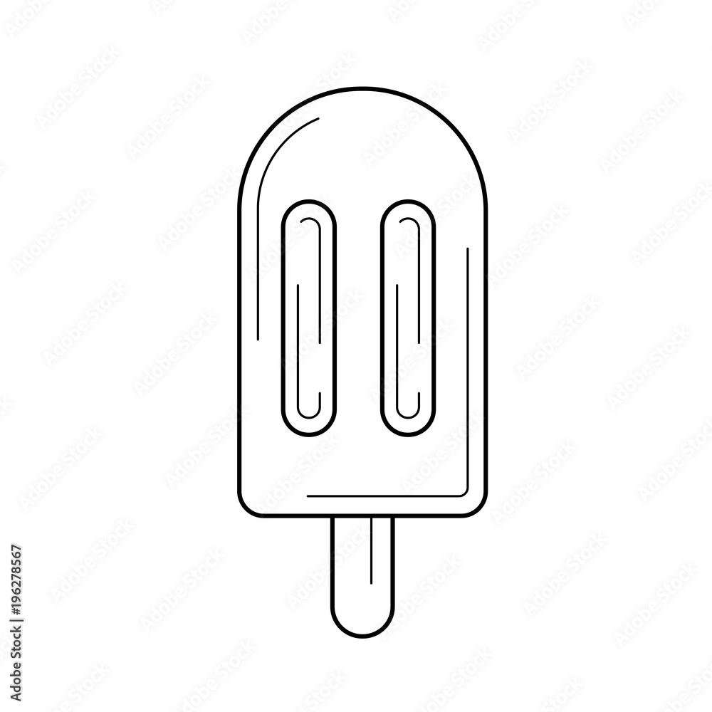 Canvas Prints popsicle vector line icon isolated on white background