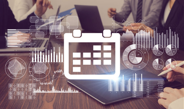 Schedule management of business concept.