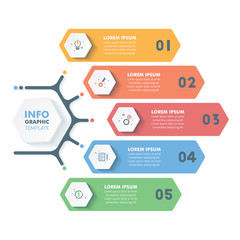 Business Infographic Template.Modern Hexagonal Infographics Timeline Design.Colorful Vector Illustration