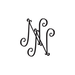 Handwritten monogram NN icon