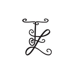 Handwritten monogram TZ icon