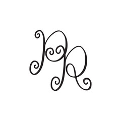 Handwritten monogram PR icon