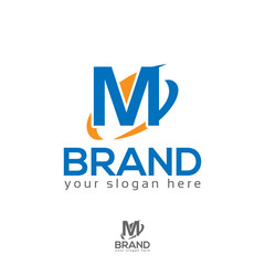 Letter m Swoosh Logo 