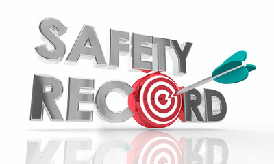 Safety Record Arrow Target Reduce Risks Accidents 3d Illustration