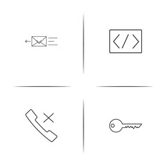 Interface simple linear icon set.Simple outline icons