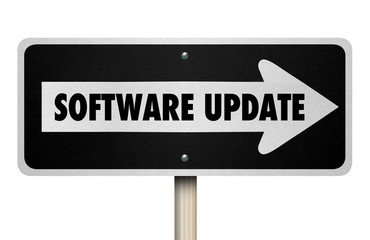 Software Update New Application Improved Features Sign 3d Illustration