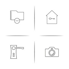 Signs And Symbols simple linear icon set.Simple outline icons