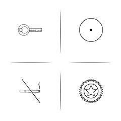 Signs And Symbols simple linear icon set.Simple outline icons