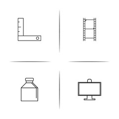 Creative Process And Design simple linear icon set.Simple outline icons