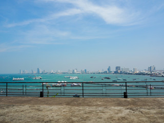 View of Pattaya city from the high tourist city of Thailand.