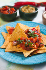 Nachos, mexican meal with tortilla chips