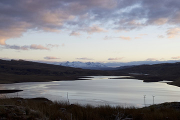 Beautiful sunset at Storr Lochs