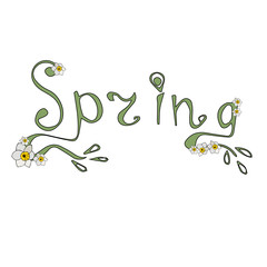 Spring letterin. Inscription. Vector