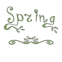 Spring. lettering Vector illustration