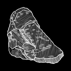 Stone isolated. Crystal, diamond, gold, nugget. Crystal stone and gem stone precious. Vector.